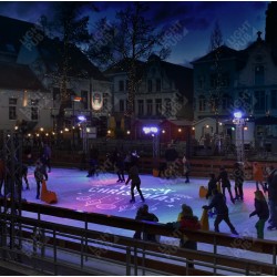 Projection lumineuse décorative pour patinoire extérieure