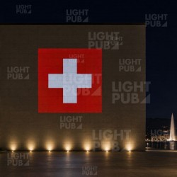 Projecteur de drapeau suisse lumineux