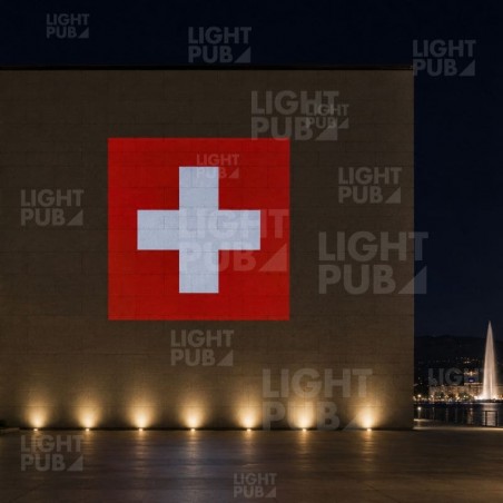 Projecteur de drapeau suisse lumineux