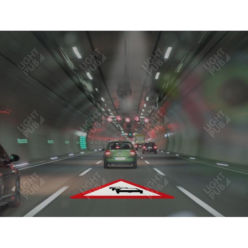 Projection panneau signalisation routière lumineux tunnel Projection panneau signalisation routière lumineux tunnel